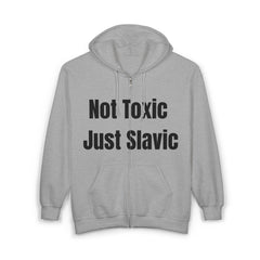 Unisex Heavy Blend Zip Hoodie - Not Toxic Just Slavic, Slavic Pride, Casual Wear, Gift for Slavic Friends, Everyday Comfort