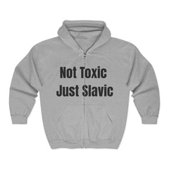Unisex Heavy Blend Zip Hoodie - Not Toxic Just Slavic, Slavic Pride, Casual Wear, Gift for Slavic Friends, Everyday Comfort