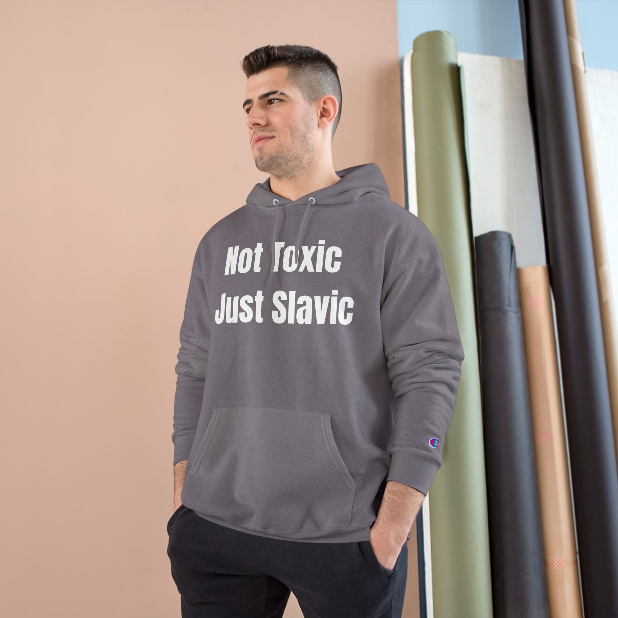 Slavic Pride Hoodie - Not Toxic Just Slavic, Funny Sweatshirt, Cool Gift for Slavic Friends, Casual Wear, Cultural Apparel